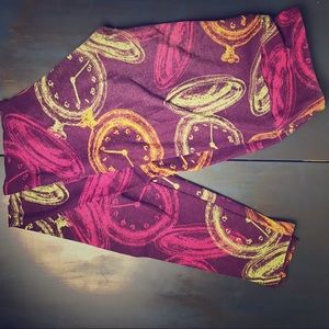LulaRoe clock leggings OS